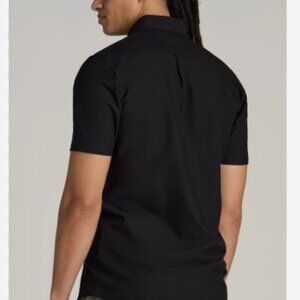 Public Rec Black Polo Short Sleeve 3 Black Button Collar Top Size Large NWOT